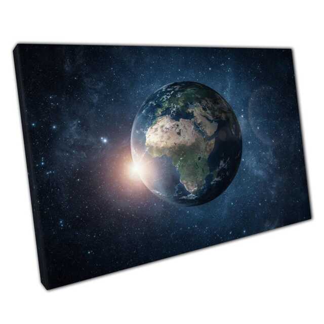 Cosmic Earth Canvas Starry Galaxy Wall Art For Home & Office - Planet Universe Space Decor Print - image 1
