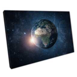 Cosmic Earth Canvas Starry Galaxy Wall Art For Home & Office - Planet Universe Space Decor Print - thumbnail 1