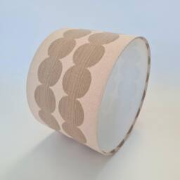 Natural Retro Circles Lampshade in Cotton With White Lining, Abstract Lightshade - thumbnail 3