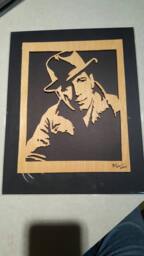 Humphrey Bogart. Casablanca. Hand-Cut Wooden Portrait - thumbnail 1