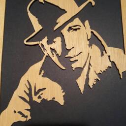 Humphrey Bogart. Casablanca. Hand-Cut Wooden Portrait - thumbnail 2
