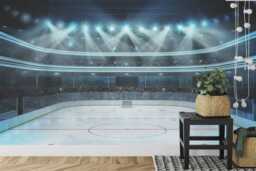 Hockey Arena Wall Mural, Boys Room Peel & Stick Removable Wallpaper - thumbnail 1
