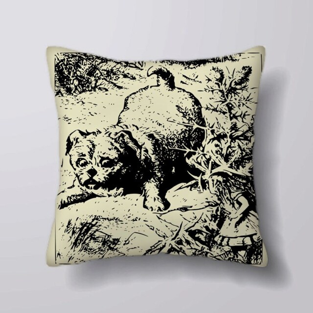 Alice in Wonderland Dog - Cushion Cover Case Or Stuffed With Insert - image 1