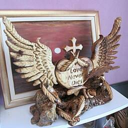 Heart With Wings, Love Gift, Wooden Sculpture, Home Decor, House Warming, Unique Wedding Gift, Wood Carving, Wood Art, Angel Wings - thumbnail 3