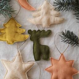 Christmas Tree Decoration/ Linen Handmade Toys For Christmas/ Zero Waste Product - thumbnail 3