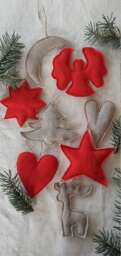 Christmas Tree Decoration/ Linen Handmade Toys For Christmas/ Zero Waste Product - thumbnail 1