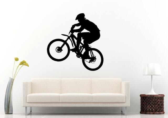 Bicycle Rider On A Mountain Bike Sport Wall Decal Vinyl Sticker Mural Room Decor L1014 - image 1