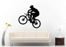 Bicycle Rider On A Mountain Bike Sport Wall Decal Vinyl Sticker Mural Room Decor L1014 - thumbnail 1