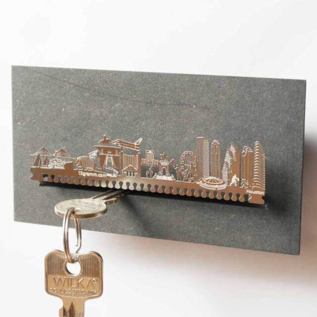 Houston Skyline Key Rack - Steel Silhouette, City Souvenir - image 1