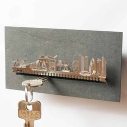 Houston Skyline Key Rack - Steel Silhouette, City Souvenir - thumbnail 1