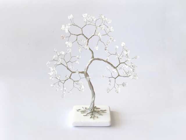 Crystal Anniversary, 15Th Gemstone Tree, Anniversary Cake Topper, Wedding Anniversary Gift, Gift For Couple, Wire Art - image 1