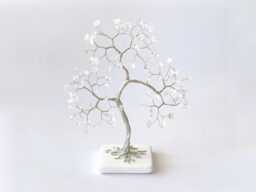 Crystal Anniversary, 15Th Gemstone Tree, Anniversary Cake Topper, Wedding Anniversary Gift, Gift For Couple, Wire Art - thumbnail 1