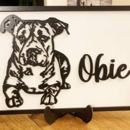 Personalised Staffordshire Bull Terrier Wall Art - Staffie Sign Plaque Gift Dog Lover - thumbnail 3