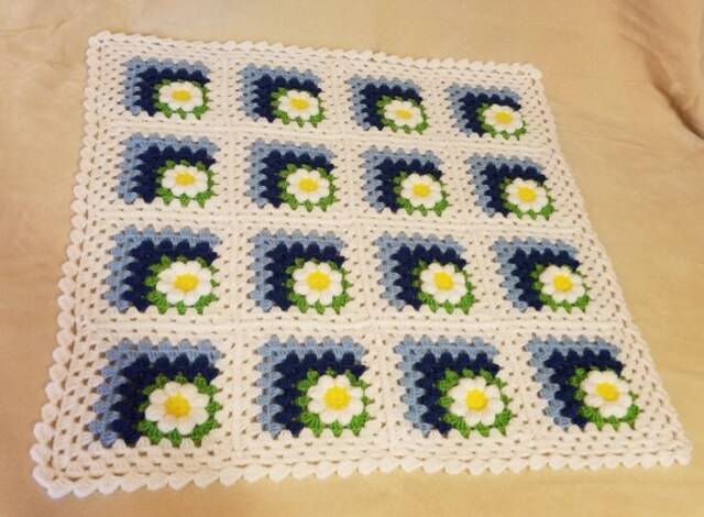 Coming Home Gift. Crochet Baby Flower Blanket For Stroller, Bassinet Or Crib With 3D Flower. Perfect For Shower - image 1