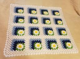 Coming Home Gift. Crochet Baby Flower Blanket For Stroller, Bassinet Or Crib With 3D Flower. Perfect For Shower - thumbnail 1