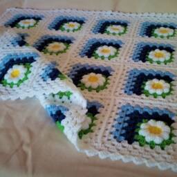 Coming Home Gift. Crochet Baby Flower Blanket For Stroller, Bassinet Or Crib With 3D Flower. Perfect For Shower - thumbnail 3