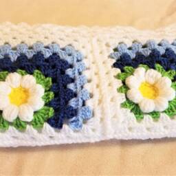 Coming Home Gift. Crochet Baby Flower Blanket For Stroller, Bassinet Or Crib With 3D Flower. Perfect For Shower - thumbnail 4