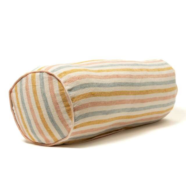 Linen Bolster Cushion in Seaside Stripe - image 1