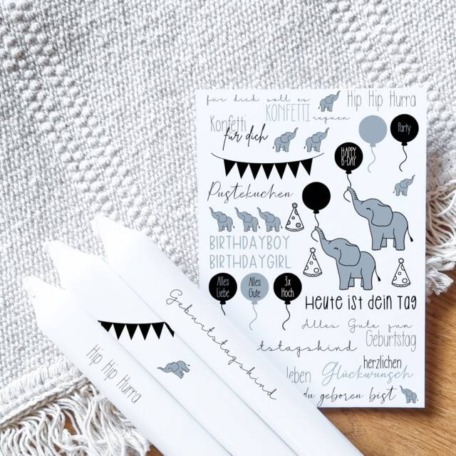 Candle Tattoos Various Motifs - Water Slide Film Decorating Candles Birthday Children's Birthday - image 1