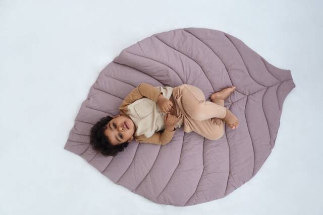Leaf Baby Play Mat Organic Cotton Kids Room Decor - image 1