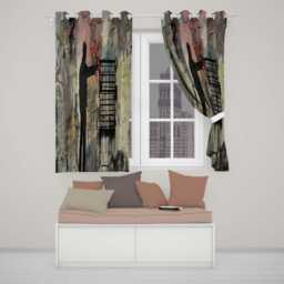 Man Unlocking Urban Cage Graffiti Scene Vibrant Expressive Artwork For Home Decor Readymade Eyelet Ring Top Thermal 100% Blackout Curtains - thumbnail 2