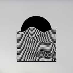 Ocean Wave Metal Wall Art, Minimalist Sea Sunset Decor, Modern Beach House Hanging - thumbnail 2