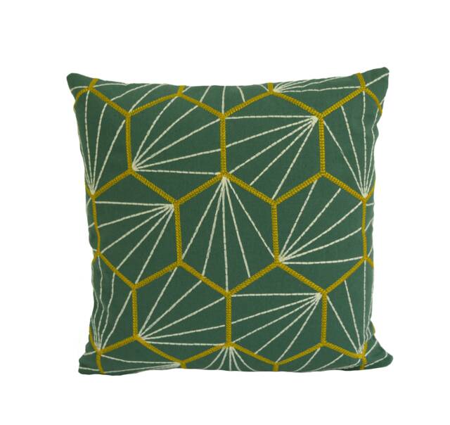 Scion - Aikyo Forest Scandi & Japanese Geometric Embroidered Cushion Cover Handmade Throw Pillow Designer Home Decor - image 1