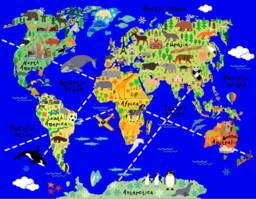 Huge Baby Boy Room Map Of The World Playroom Decal Wall Stickers Kids Bedroom Decals Boys W204 - thumbnail 1