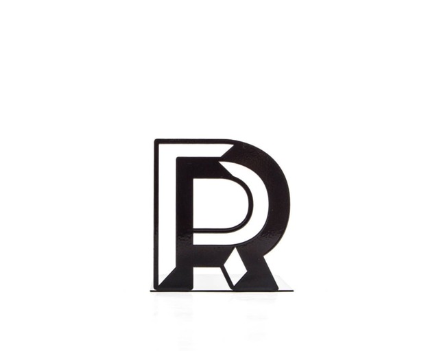 Metal Alphabet Bookend Letter R, Modern Book Decor - image 1
