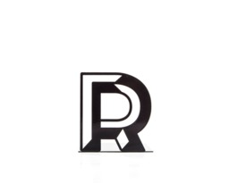Metal Alphabet Bookend Letter R, Modern Book Decor - thumbnail 1