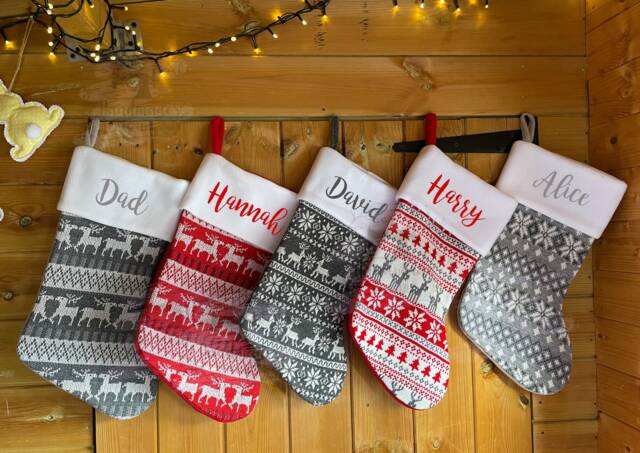 Personalised Christmas Stocking - Stocking Christmas Nordic Eve -Christmas - image 1