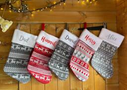 Personalised Christmas Stocking - Stocking Christmas Nordic Eve -Christmas - thumbnail 1