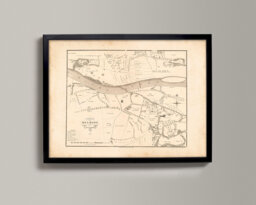 Melrose Vintage Map - Fine Art Print Vintage Town Survey in Scottish Borders, Scotland Town Poster From 1882