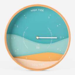 Seaside Tide Clock Wooden Ocean Waves, Coastal Decor - Handmade in France - thumbnail 2