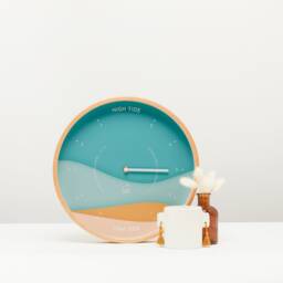 Seaside Tide Clock Wooden Ocean Waves, Coastal Decor - Handmade in France - thumbnail 1