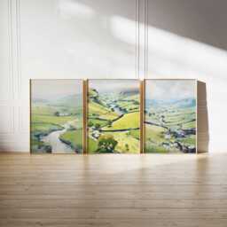 Set Of 3 Yorkshire Dales Poster, England Travel Print, Wall Art, National Park Decor, Scenic Countryside Gift, Poster - thumbnail 4