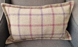 English Check Wool Effect Cushion Cover, Tartan Pillow, Handmade Home Decor - thumbnail 1