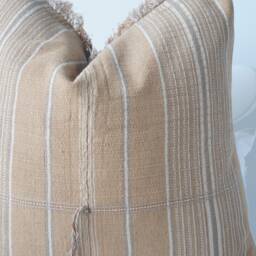 Brown Tribal Hemp Hand Woven Natural Dye Color Hmong Lumbar Pillow Cover - thumbnail 2