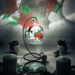 Hanging Skull Tealight Holder Gothic Halloween Decor - thumbnail 4