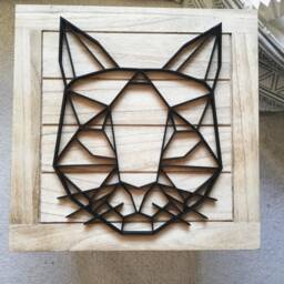 Geometric Cat Sculpture 3D - Hanging Wall Art Wall Decor Lover Gift Sign Crazy Cat Lady Kitten - thumbnail 3