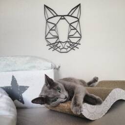 Geometric Cat Sculpture 3D - Hanging Wall Art Wall Decor Lover Gift Sign Crazy Cat Lady Kitten - thumbnail 2
