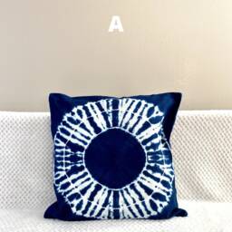 Indigo Blue Throw Pillow Cushion Covers, Shibori Case, 18 X 18 Inches. Boho.bohemian, Tie Dyed, Blue Cover, Accent Covers - thumbnail 3