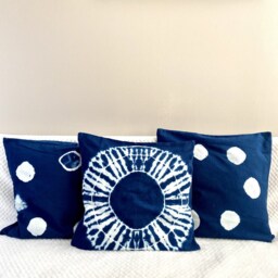 Indigo Blue Throw Pillow Cushion Covers, Shibori Case, 18 X 18 Inches. Boho.bohemian, Tie Dyed, Blue Cover, Accent Covers - thumbnail 1