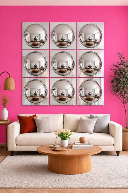 Set Of Twelve - 12 1960's Mirror Dome Bubbles - image 1