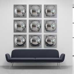 Set Of Twelve - 12 1960's Mirror Dome Bubbles - thumbnail 2