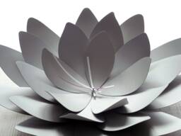 Lotus Flower Wall Clock, Large Metal Art Decor - thumbnail 1