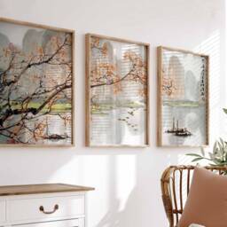 Japanese Wall Art Set Of 3 Posters, Print, Floral Scenery Art, Asian Decor Poster Sets, Gift, A1/A2/A3/A4 - thumbnail 2