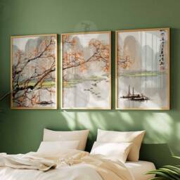Japanese Wall Art Set Of 3 Posters, Print, Floral Scenery Art, Asian Decor Poster Sets, Gift, A1/A2/A3/A4 - thumbnail 3