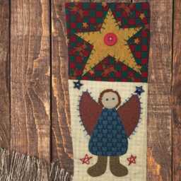 Handmade Christmas Stocking With Angel, Star, Tree Appliqu??s, Button & Handstitching Embellishment Free Us Shipping - thumbnail 2