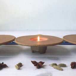 Ceramic Tealight Cup, Tea Light Holder, Shabbat Candleholder, Ner Mitzvah Dinner Candle Holders, Pottery Lovers Gift - thumbnail 3